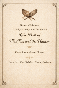 The Ball of the Fox and the Hunter Invitation Front
